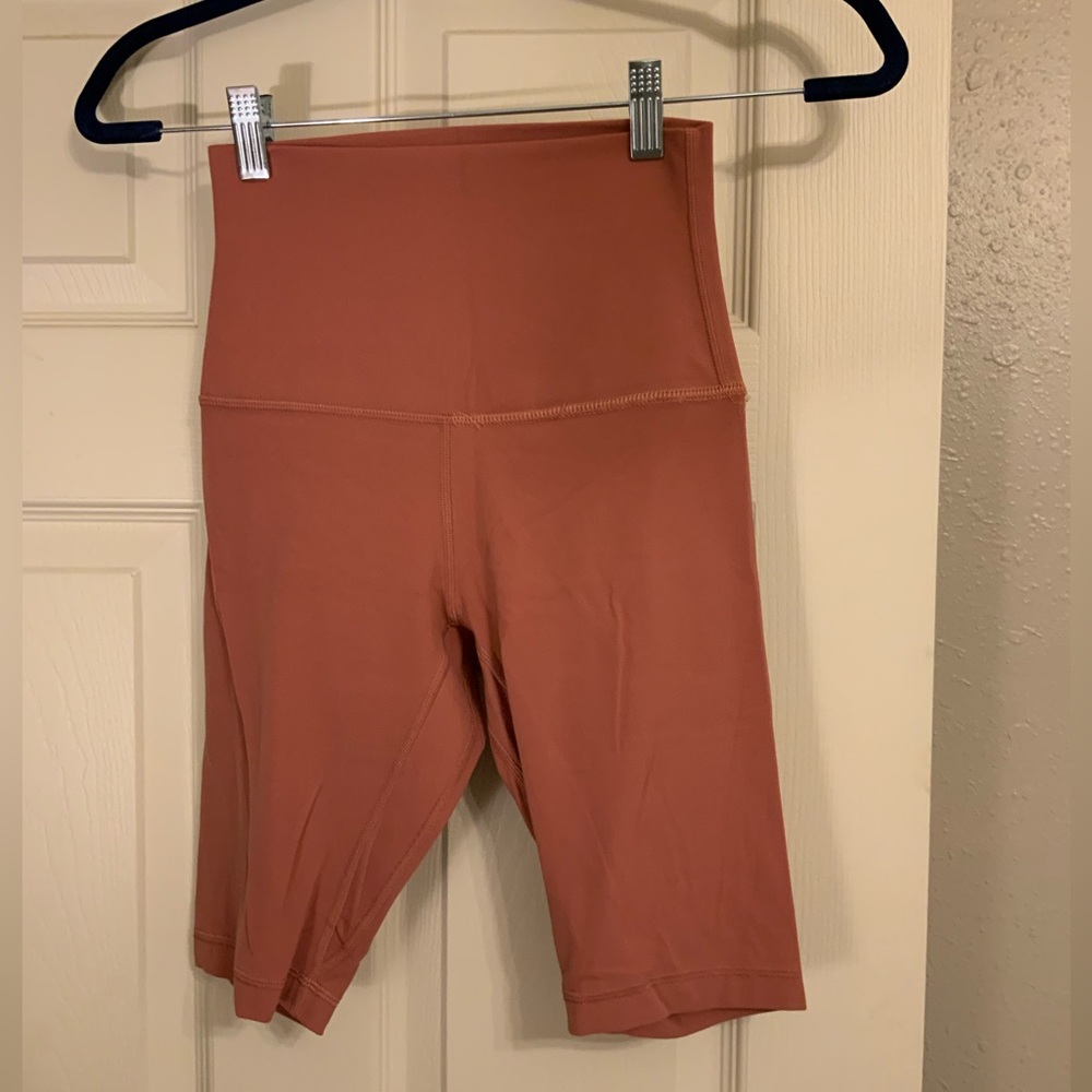 Lululemon peach biker shorts, 10 inch